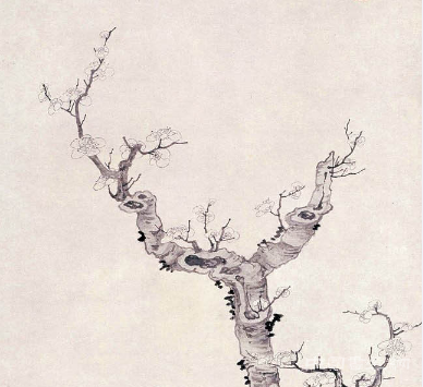 墨梅奇石，笔简意远&mdash;&mdash;陈洪绶《梅石图轴》赏析